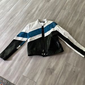 Racer style leather jacket
